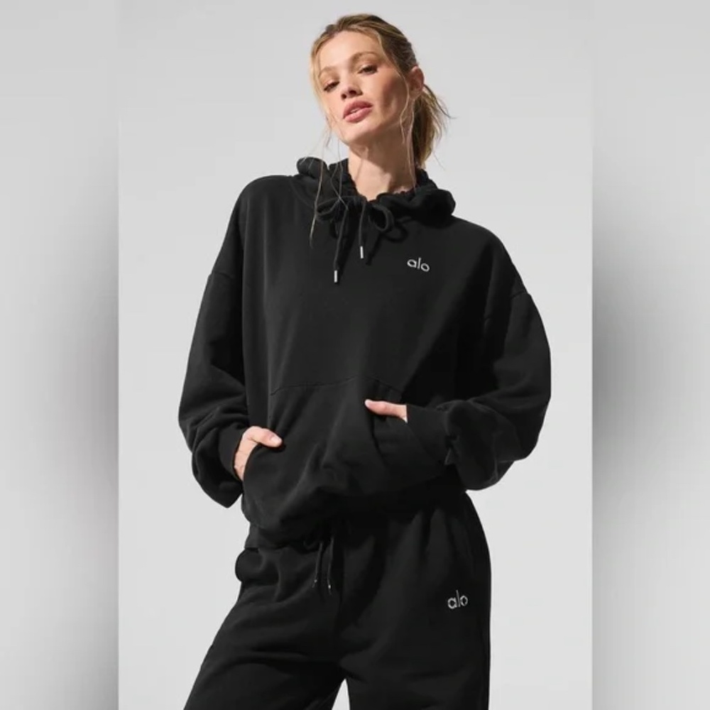 Women's ALO Yoga Accolade Sweatsuit Hoodie and Pants Set, M, Black